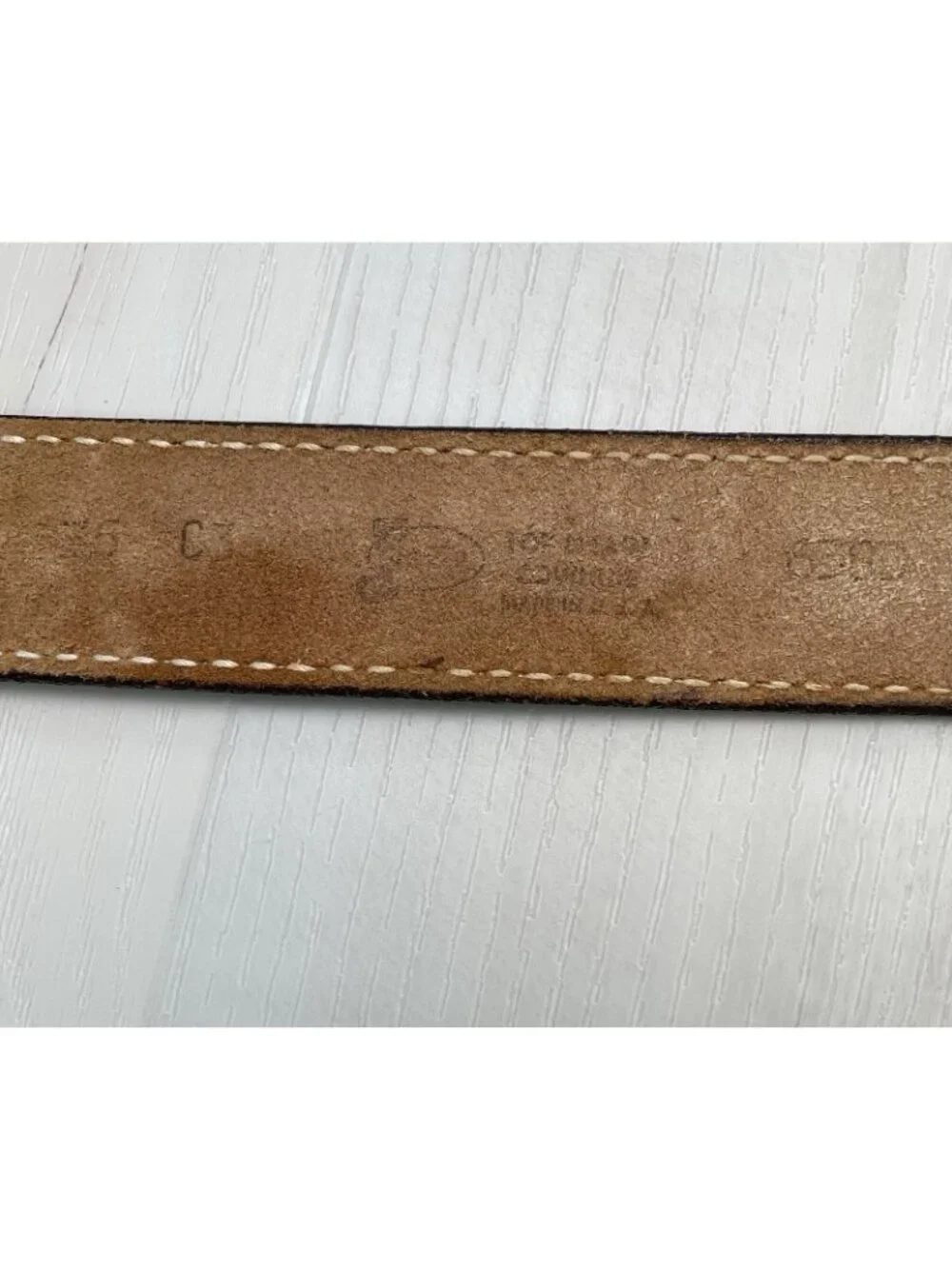VTG Sz 35 Brown Hand Tooled Leather Western Belt Personalized JACK 1.5